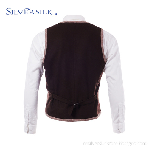 Vintage brown men tuxedo vest for suit